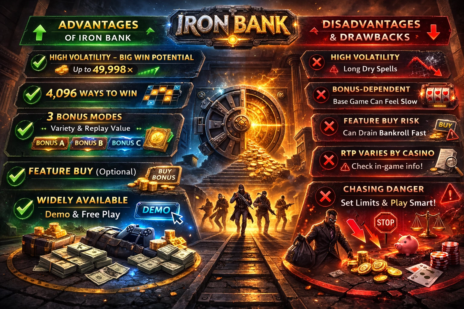 Advantages of Iron Bank / Disadvantages and drawbacks